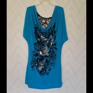 DOTS Floral Print Cowl Neck Blouse